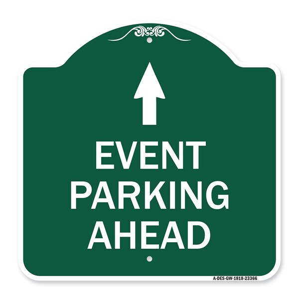 Designer Series Sign Parking Sign & Post Kit, Green & White Aluminum Sign, 18" x 18", GW-1818-23366